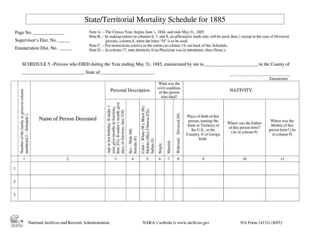 PDF-StateTerritorial Mortality Schedule for 1885