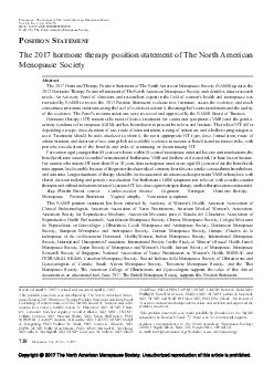 Copyright  2017 The North American Menopause Society Unauthorized repr