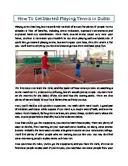How To Get Started Playing Tennis in Dubai