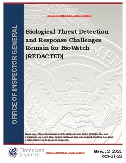 Biological Threat Detection and Response Challenges Remain for BioWatc