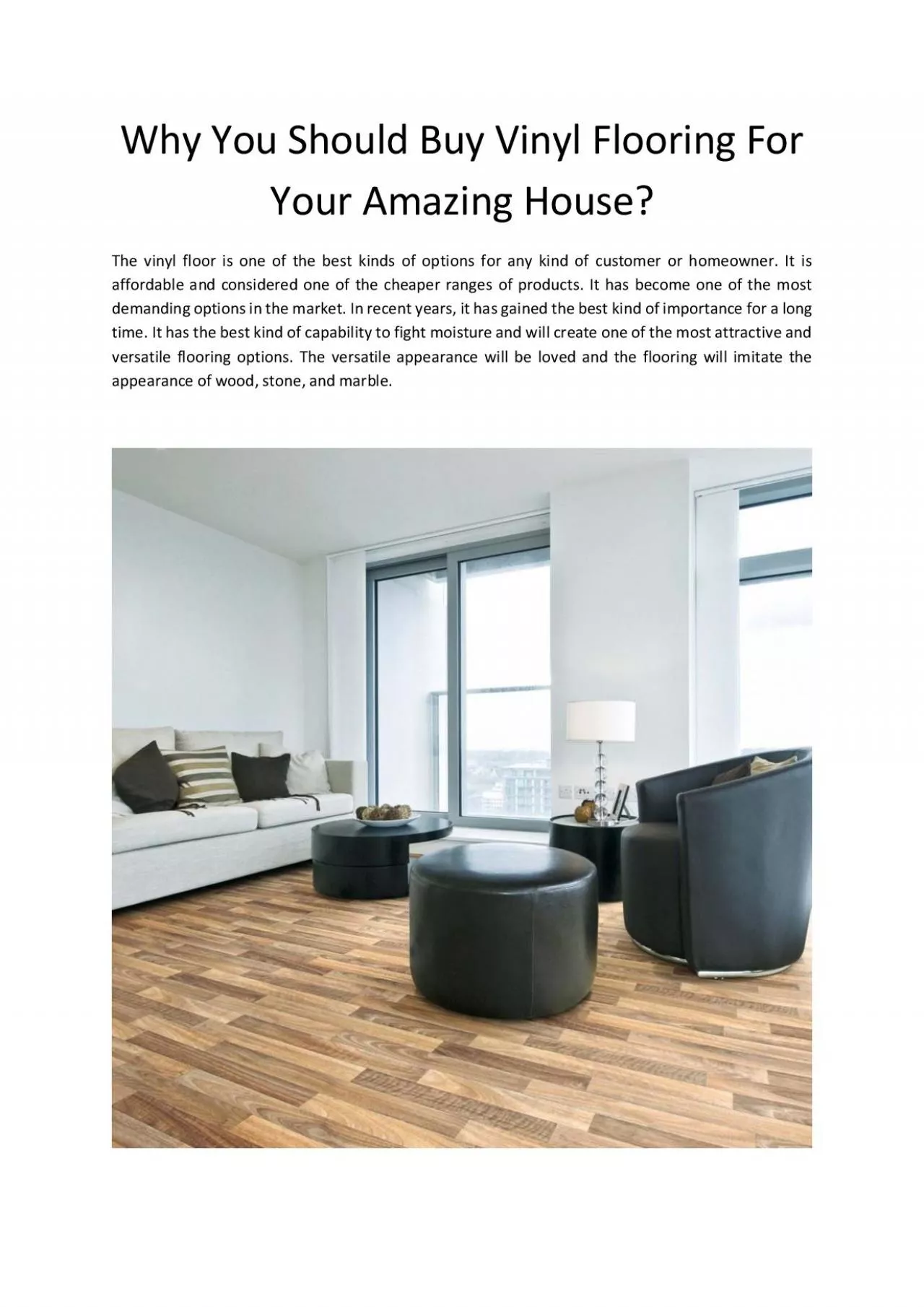 PDF-Why You Should Buy Vinyl Flooring For Your Amazing House?