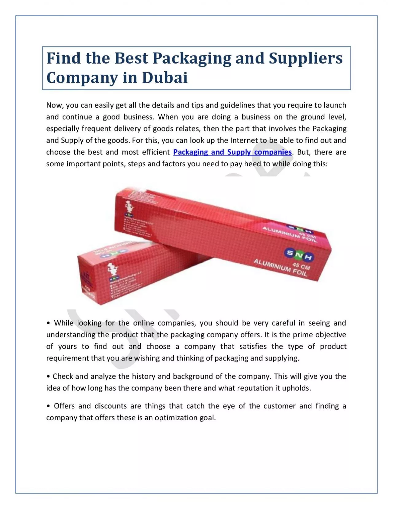 PDF-Find the Best Packaging and Suppliers Company in Dubai