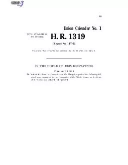 IB Union Calendar No 1 117THCONGRESS 1STSESSION H R 1319 Report No 117