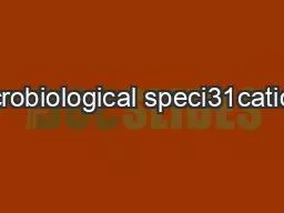 Microbiological speci31cations