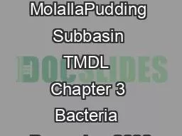 MolallaPudding Subbasin TMDL  Chapter 3 Bacteria  December 2008