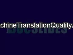 ApproachestoHumanandMachineTranslationQualityAssessmentSheilaCastilhoS