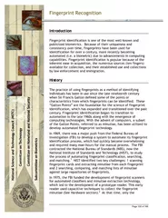 Introduction History Page  of   Fingerprint Recognitio
