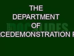 THE DEPARTMENT OF COMMERCEDEMONSTRATION PROJECT