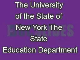 The University of the State of New York The State Education Department