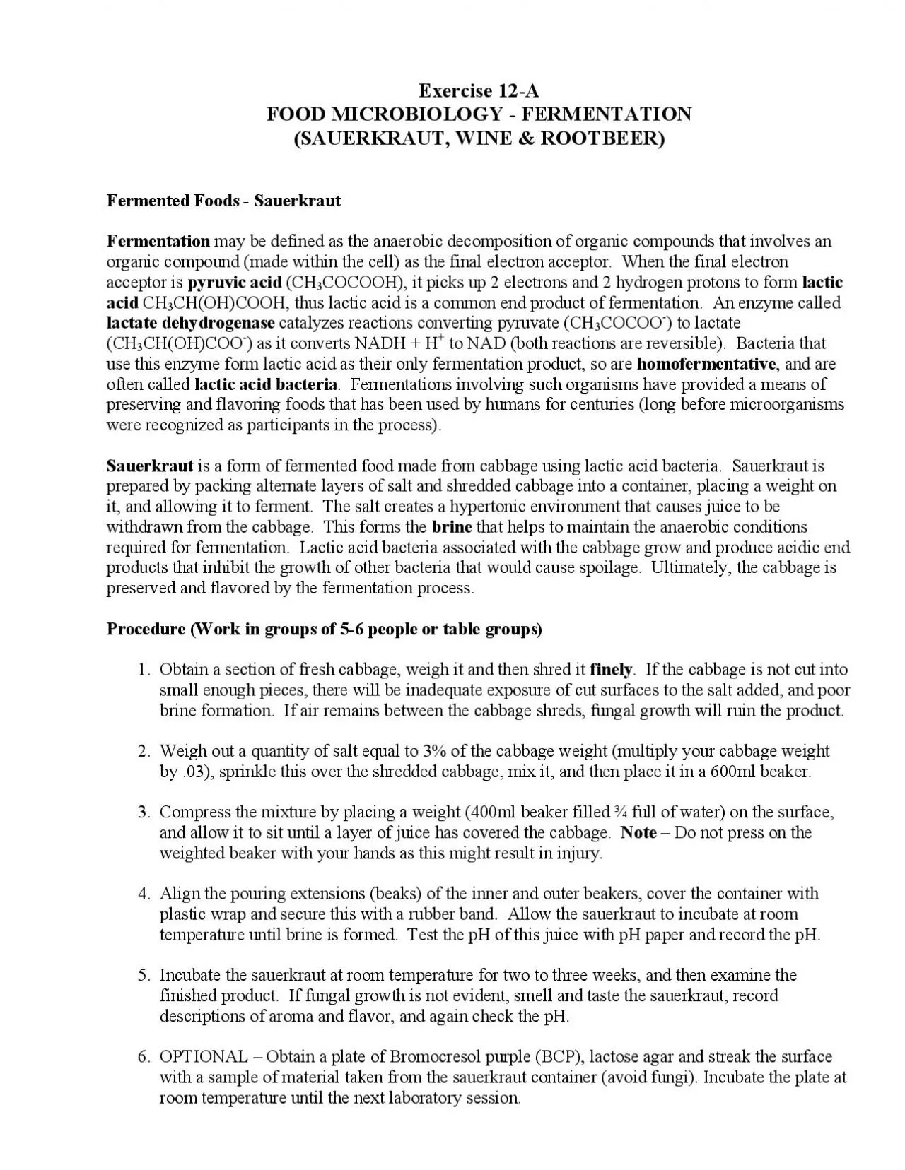 PDF-Fermentation may be defined as the anaerobic decomposition of organic