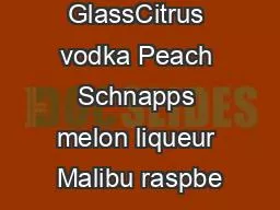 603 Empty GlassCitrus vodka Peach Schnapps melon liqueur Malibu raspbe