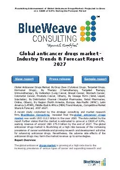 Flourishing Advancement of Global Anticancer Drugs Market: Projected to Grow at a CAGR of 6.9% During the Forecast Period