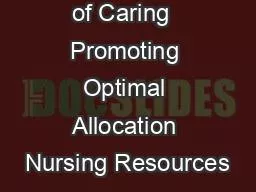 PDF-The Business of Caring Promoting Optimal Allocation Nursing Resources