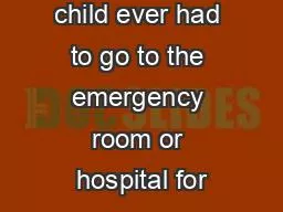 11 Has your child ever had to go to the emergency room or hospital for