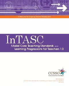 InTASCModel Core Teaching Standards Learning Progressions for Teachers