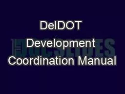 DelDOT Development Coordination Manual