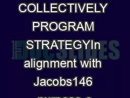 THE COLLECTIVELY PROGRAM STRATEGYIn alignment with Jacobs146 purpose o