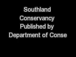 Southland Conservancy Published by Department of Conse