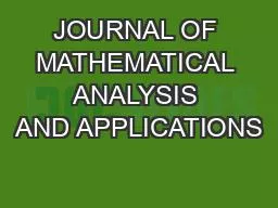 JOURNAL OF MATHEMATICAL ANALYSIS AND APPLICATIONS