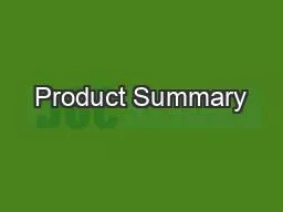 Product Summary