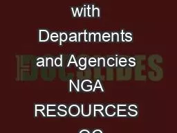 overnors Relationships with Departments and Agencies NGA RESOURCES  OC