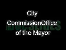 City CommissionOffice of the Mayor