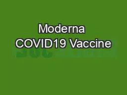 Moderna COVID19 Vaccine