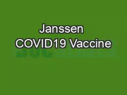 Janssen COVID19 Vaccine