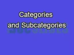 Categories and Subcategories