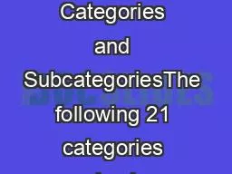 ISEF Categories and SubcategoriesThe following 21 categories and subca