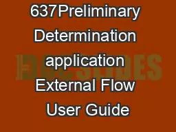 SB 637Preliminary Determination application External Flow User Guide