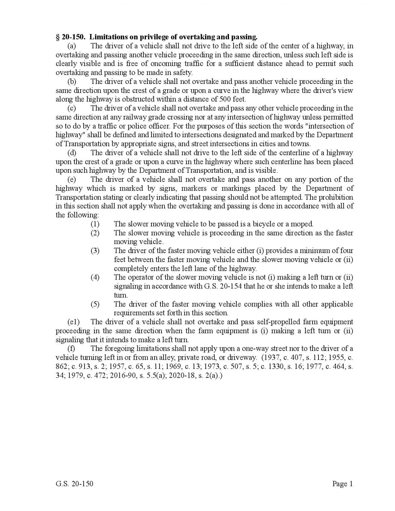 PDF-150 Limitations on privilege of overtaking and passing