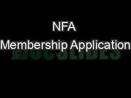 NFA Membership Application