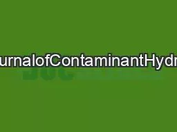 ContentslistsavailableatJournalofContaminantHydrologyjournalhomepageww