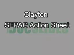 Clayton SEPAG Action Sheet