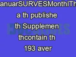 JanuarSURVESMonthlTh a th publishe th Supplemen thcontain th 193 aver