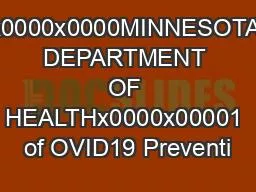 x0000x0000MINNESOTA DEPARTMENT OF HEALTHx0000x00001 of OVID19 Preventi