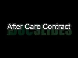 After Care Contract