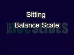 Sitting Balance Scale