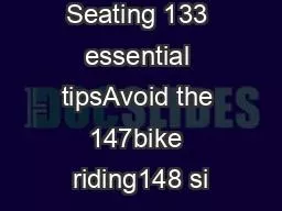 7 Sitting and Seating 133 essential tipsAvoid the 147bike riding148 si