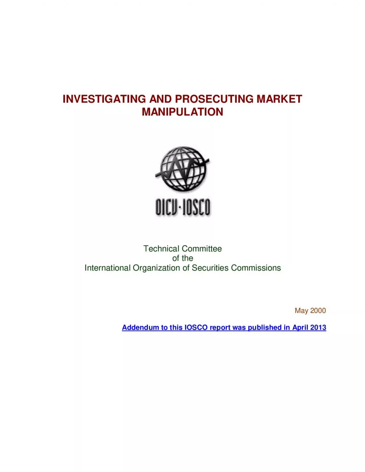 PDF-INVESTIGATING AND PROSECUTING MARKET MANIPULATIONPublic confidence in