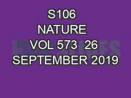 S106  NATURE  VOL 573  26 SEPTEMBER 2019