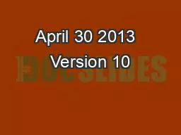 April 30 2013  Version 10