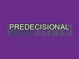 PREDECISIONAL