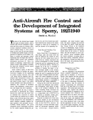 AntiAircraft Fire Control and the Development of Integ