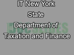 IT New York State Department of Taxation and Finance
