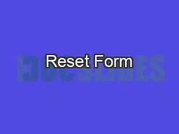 PDF-Reset Form