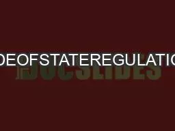 CODEOFSTATEREGULATIONS