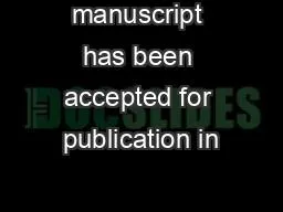 manuscript has been accepted for publication in