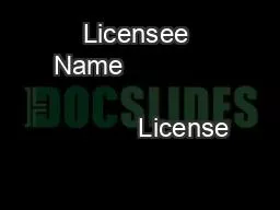 PDF-Licensee Name License